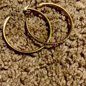 Gold diamond hoops